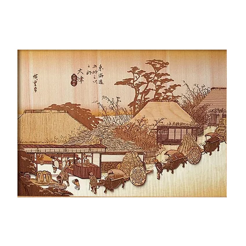 木はり絵手作りキット　歌川広重「東海道五拾三次/大津走井茶屋」　KJH-005