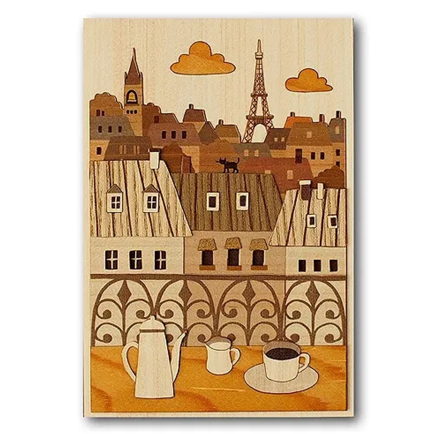 木はり絵手作りキット　「パリ」　KTB-001