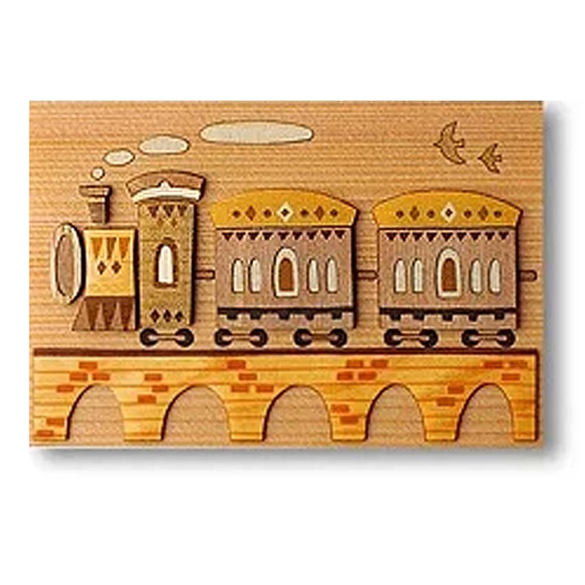 木はり絵手作りキット　「汽車」　KVB-003