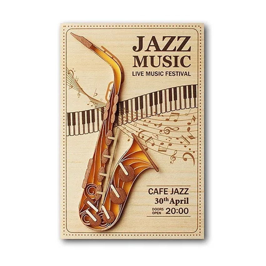 木はり絵手作りキット　「サックス」　KQB-008