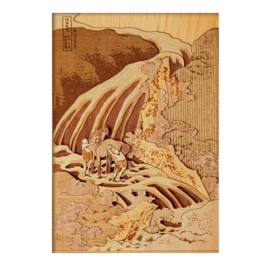 木はり絵手作りキット　葛飾北斎「諸国瀧廻り/和州吉野義経馬洗滝」　KJH-003