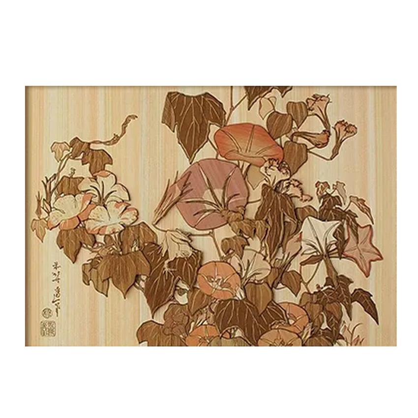 木はり絵手作りキット　葛飾北斎「北斎花鳥画集/朝顔に雨蛙」　KJH-009