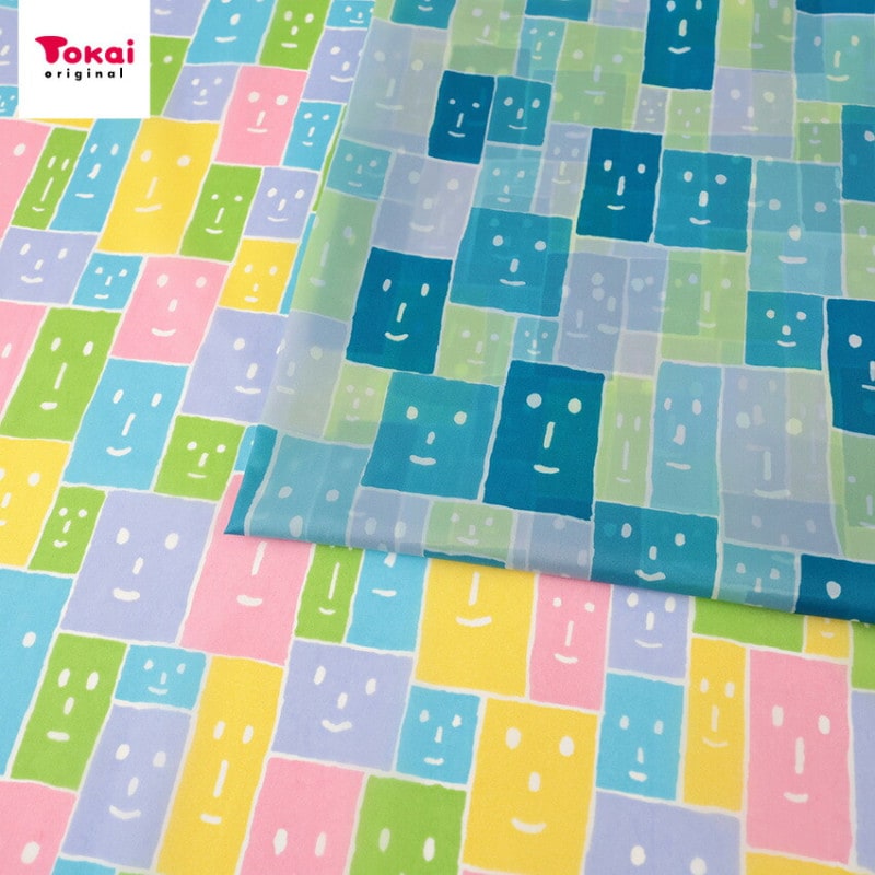 SOU･SOUテキスタイルデザイン 笑顔 ナイロンプリント 50cm単位 