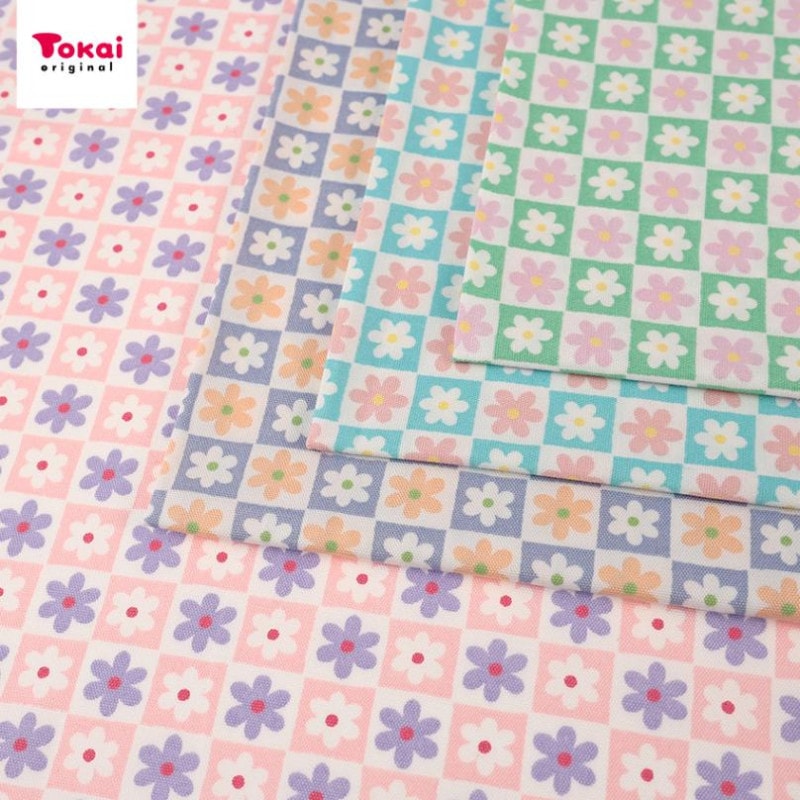 プディング チェッカーフラワー オックス 1m カットクロス 