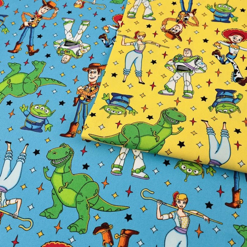 ディズニー ピクサー トイ･ストーリー レトロスター柄 オックス 50cm単位 