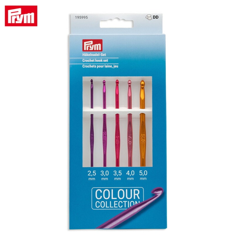 Prym プリム かぎ針5本セット アルミ 2.5/3/3.5/4/5mm(4/0号・5/0号・6/0号・7/0号・8/0号) 195995