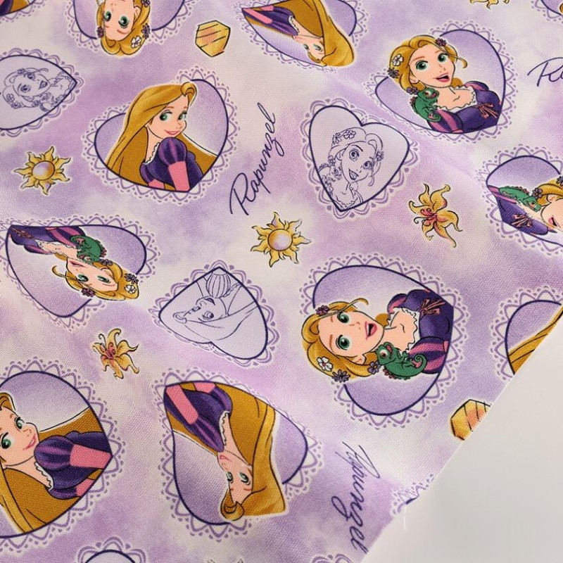 ディズニー ラプンツェル ハート柄 オックス 50cm単位
