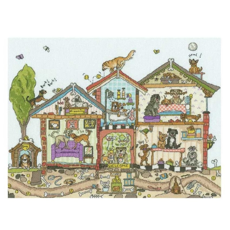 刺繍 輸入キット Bothy Threads XCT41 Cut Thru' Pooch Palace 犬御殿