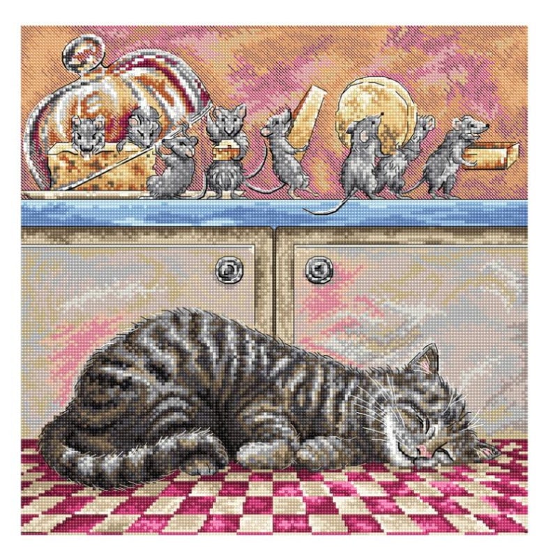 刺繍 LETISTITCH L8072 When The Cat Sleeps 猫が眠るとき