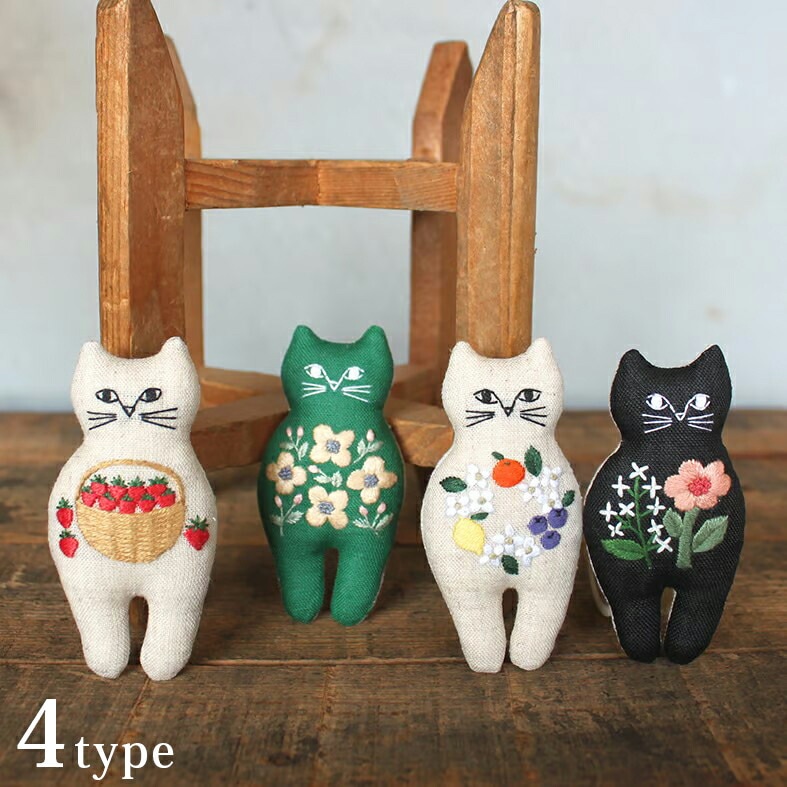 nekogaoさんの刺しゅうブローチキット ミモザ PHC-103-1 / piece ねこ