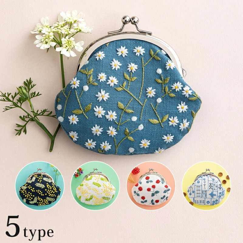 戸塚刺しゅう × 星燈社 フリーステッチキット 刺繍キット 星あかりの刺繍手帖 がま口 はこべ 541 ミモザ 545 546 木いちご 547 線画 548