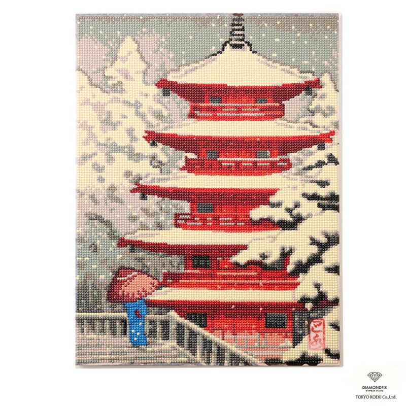 ダイヤモンドフィックス キット 浮世絵 五重塔と雪 30×40cm 10-4850