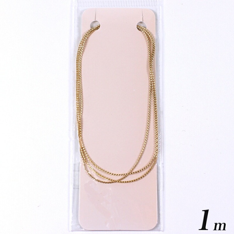 キヘイチェーン線径0.35mm 幅1mm ゴールド 1m