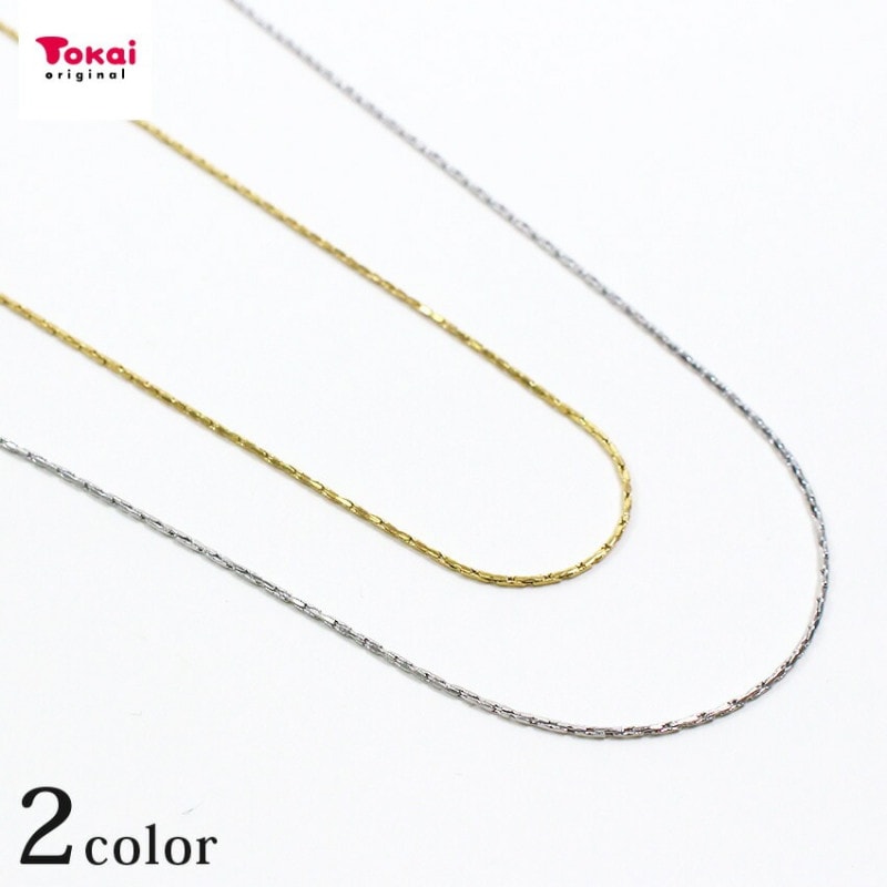 ステンレス ネックレスチェーン 角スエッジ シルバー ゴールド 40cm