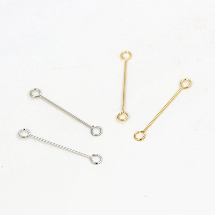 アクセサリー金具 9ピン(ピアノ線) 0.3×15mm シルバー･ゴールド