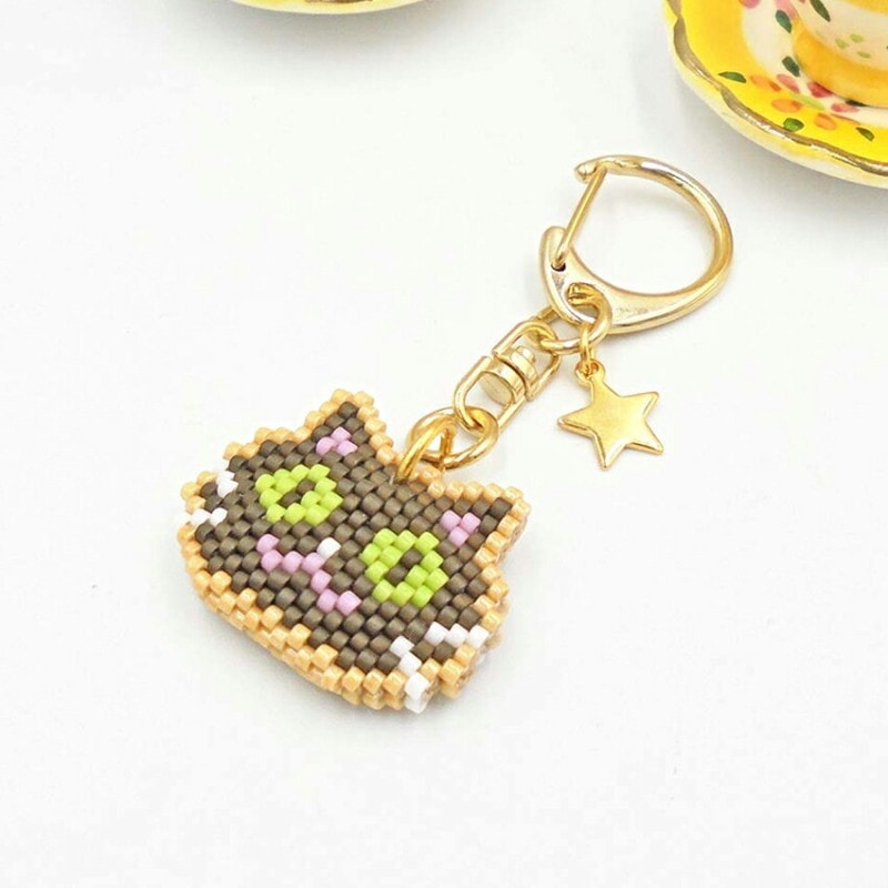 ビーズキット アイシングクッキー風キーホルダー ハロウィン 黒猫