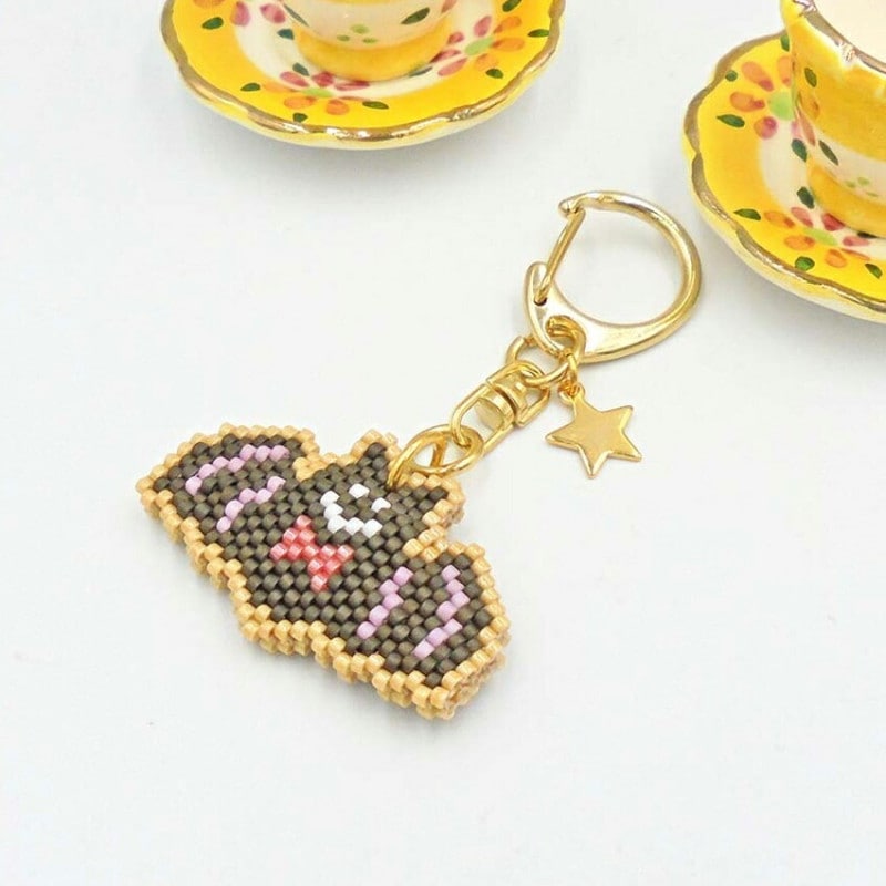 ビーズキット アイシングクッキー風キーホルダー ハロウィン コウモリ