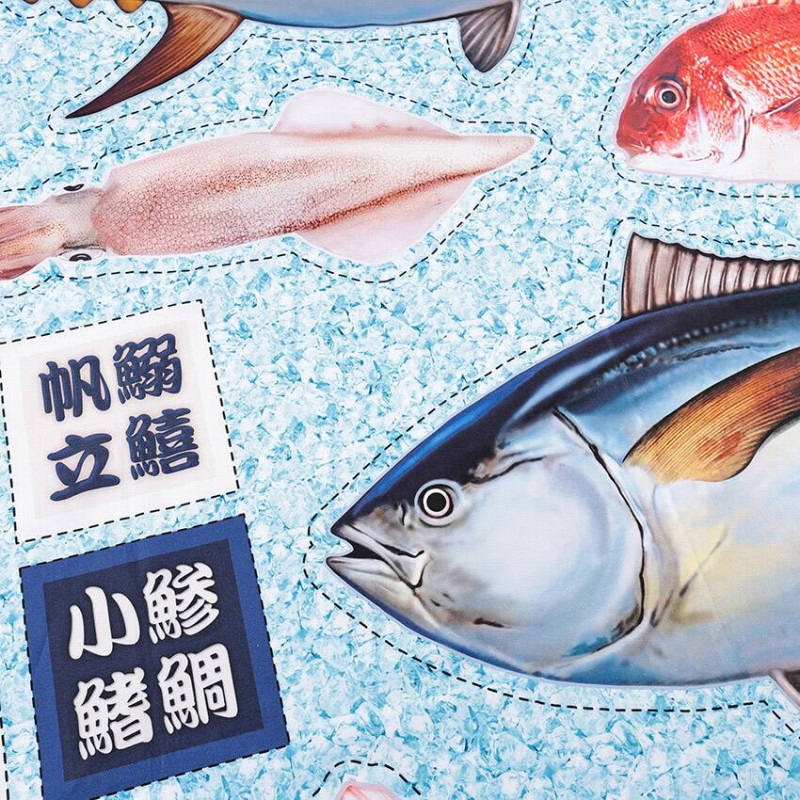 インクジェットパネル お魚屋さん まぐろ 108×95cm カットクロス