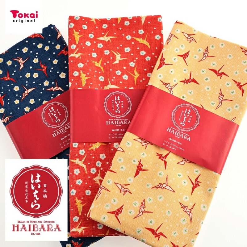 HAIBARA 梅に折鶴 オックス 50cm カットクロス