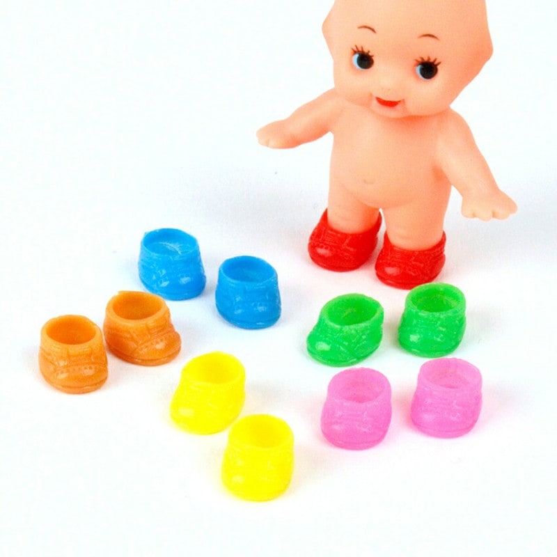 キューピー人形 5cm オビツキューピー用靴 6足 (緑/青/赤/黄/桃/橙) OBKP050-SH