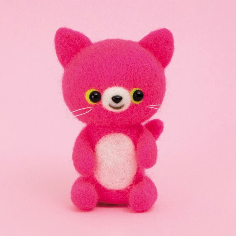 ハマナカ アクレーヌ ネオンカラーアニマルズ ピンクのねこ H441-622