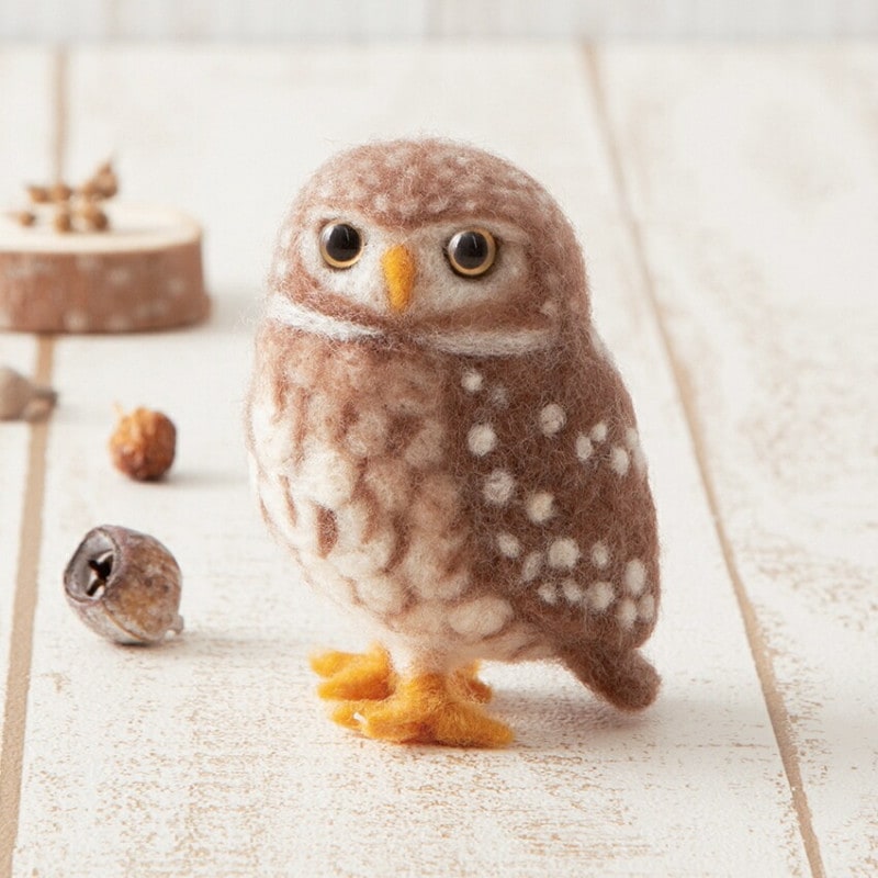 ハマナカ ニードルフェルトでつくるどうぶつたち コキンメフクロウ H441-638