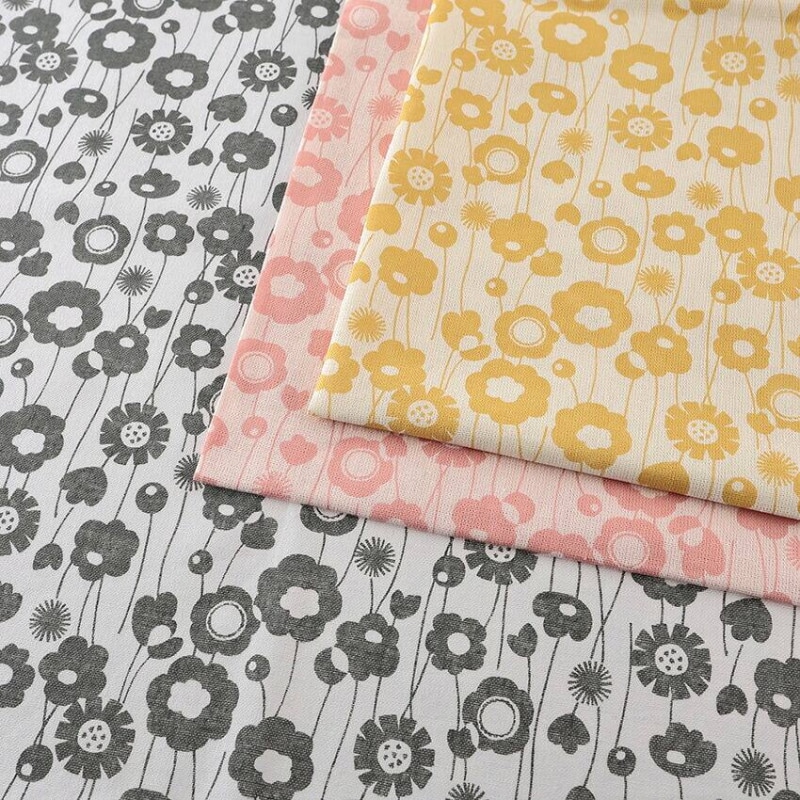 花柄2 顔料プリント モーリークロス 50cm単位