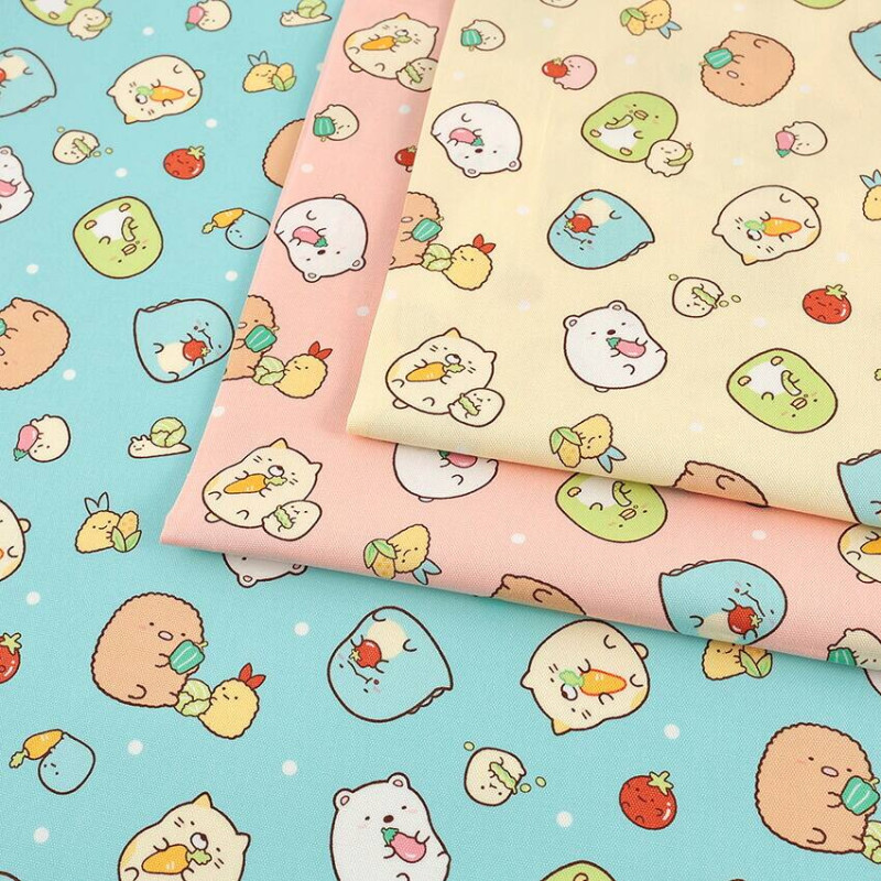すみっコぐらし やさい柄 オックス 50cm単位