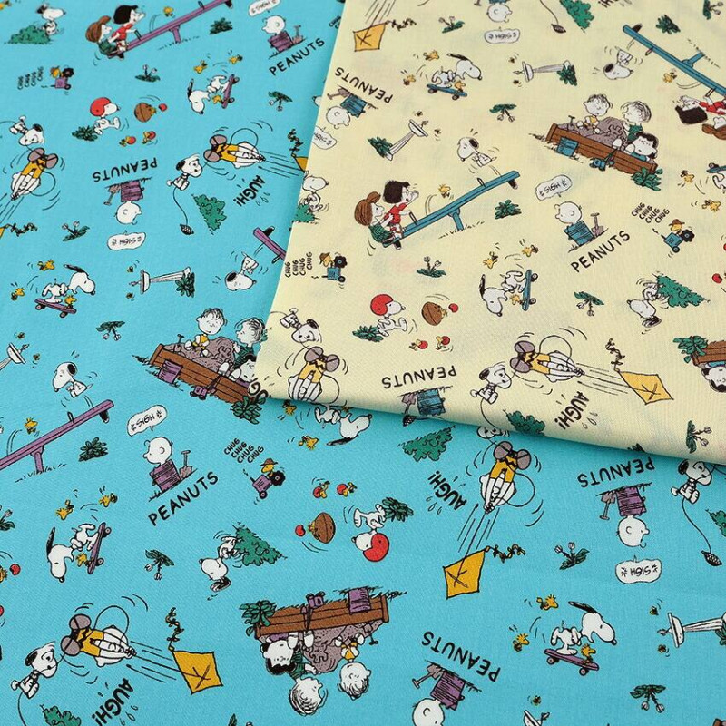 ピーナッツ スヌーピー こうえん柄 シーチング 50cm単位