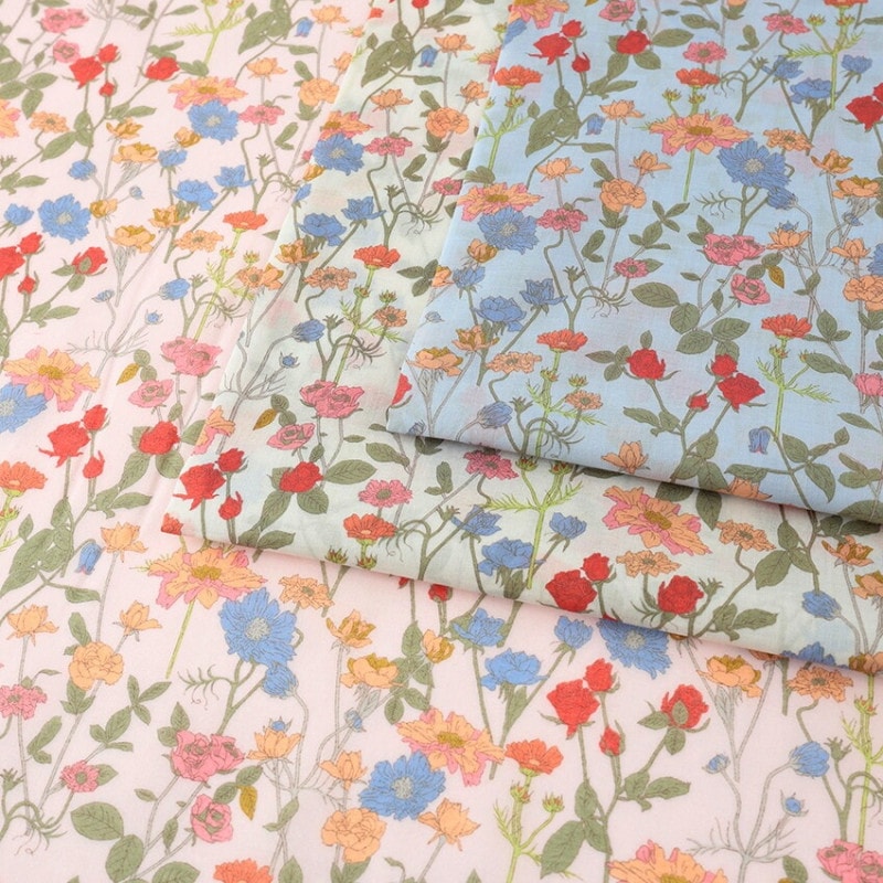 日比谷花壇 花屋さんのお花柄 Grayish ensembleローン 50cm単位