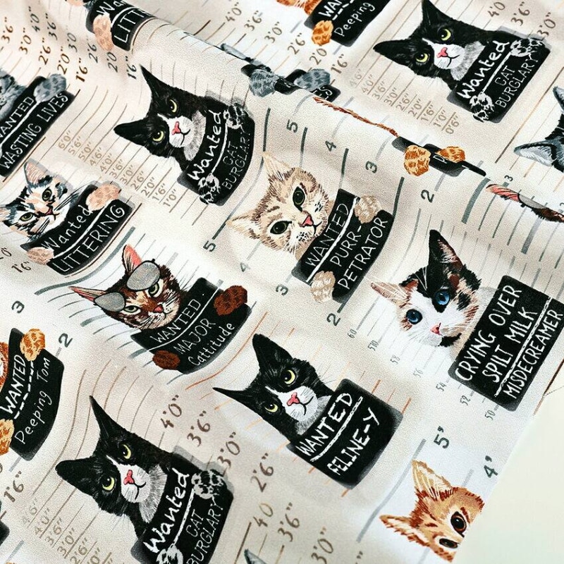 USAコットン CATS MUGSHOTS 50cm単位