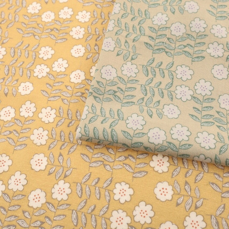 mjuk 小花 ビエラプリント ピーチ起毛 50cm単位