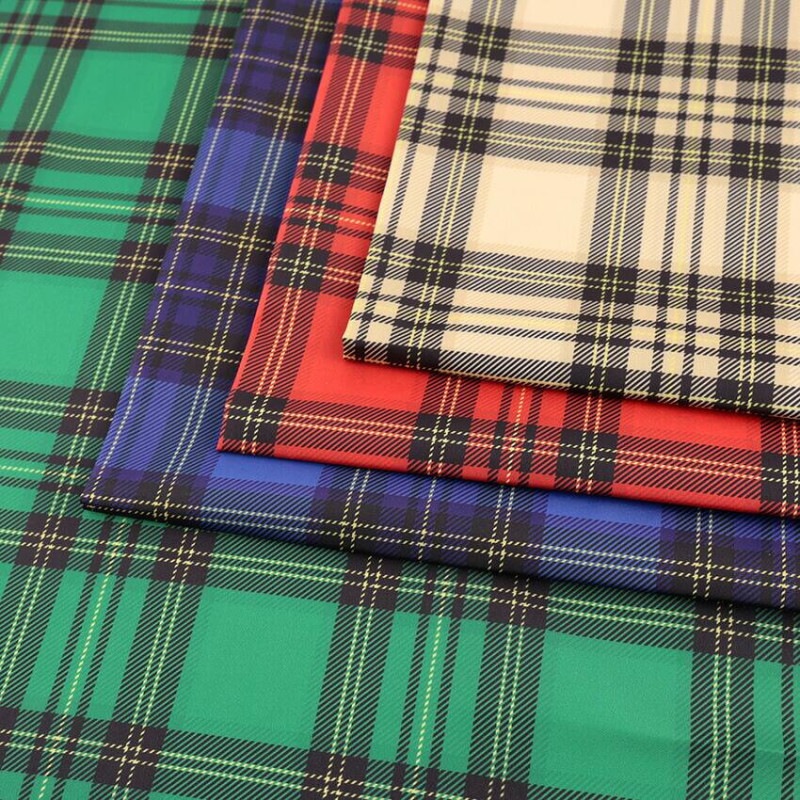 撥水ポリエステル チェック 50cm単位