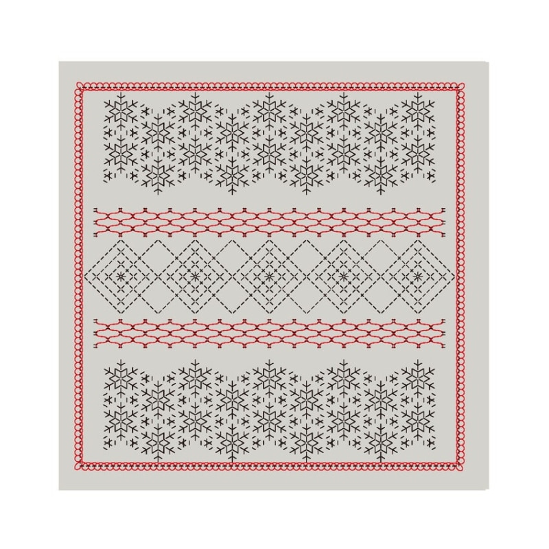 オリムパス 刺し子布パック 花ふきん La Bouquetiere Snowflake (Pale Gray) H-13115 ラ･ブケティエル