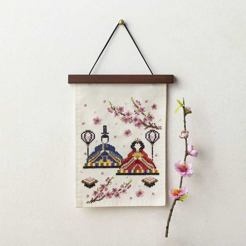 コスモ 暮らしが華やぐ季節の楽しみ 3月 桃の節句 522303 クロスステッチ 刺繍キット