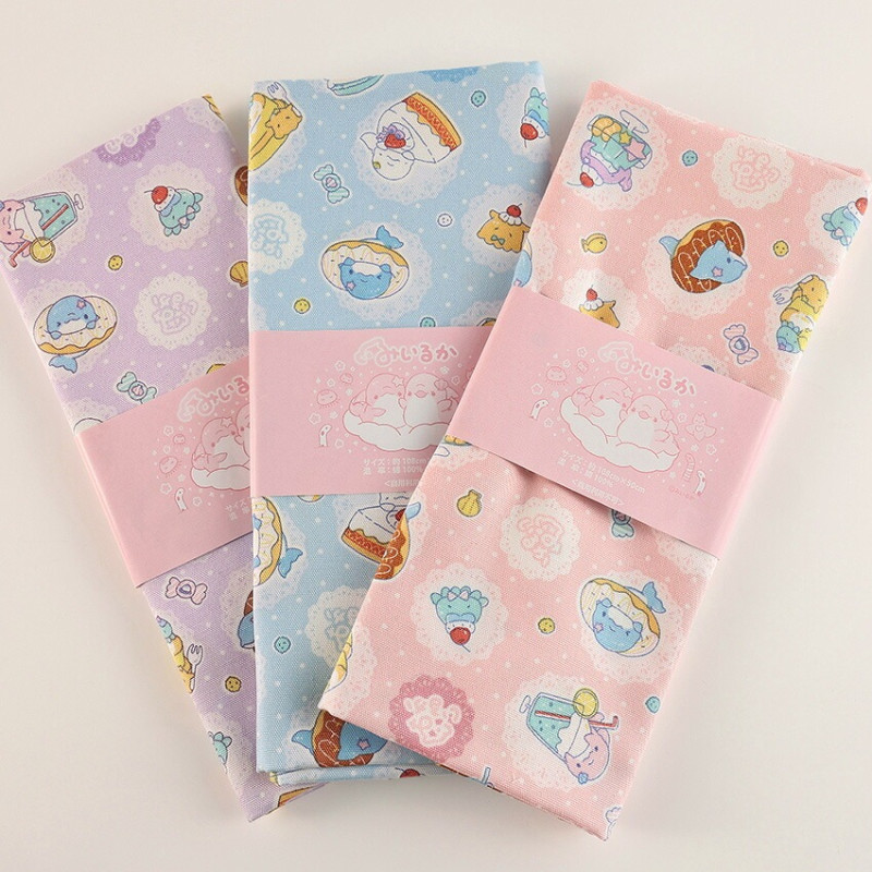 みいるか スイーツ×レース柄 オックス 50cm カットクロス