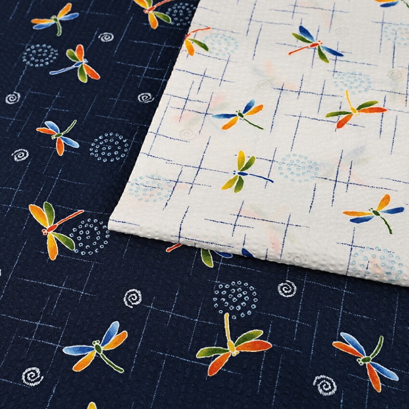 リップルプリント トンボ柄 50cm単位