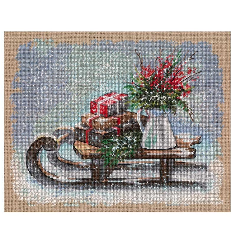 刺繍 輸入キット Oben Christmas Sleigh 1603