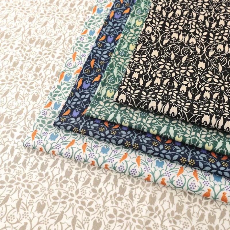 V&A Fabric Collection ラブ バーズ 60ローンソフト加工 50cm単位