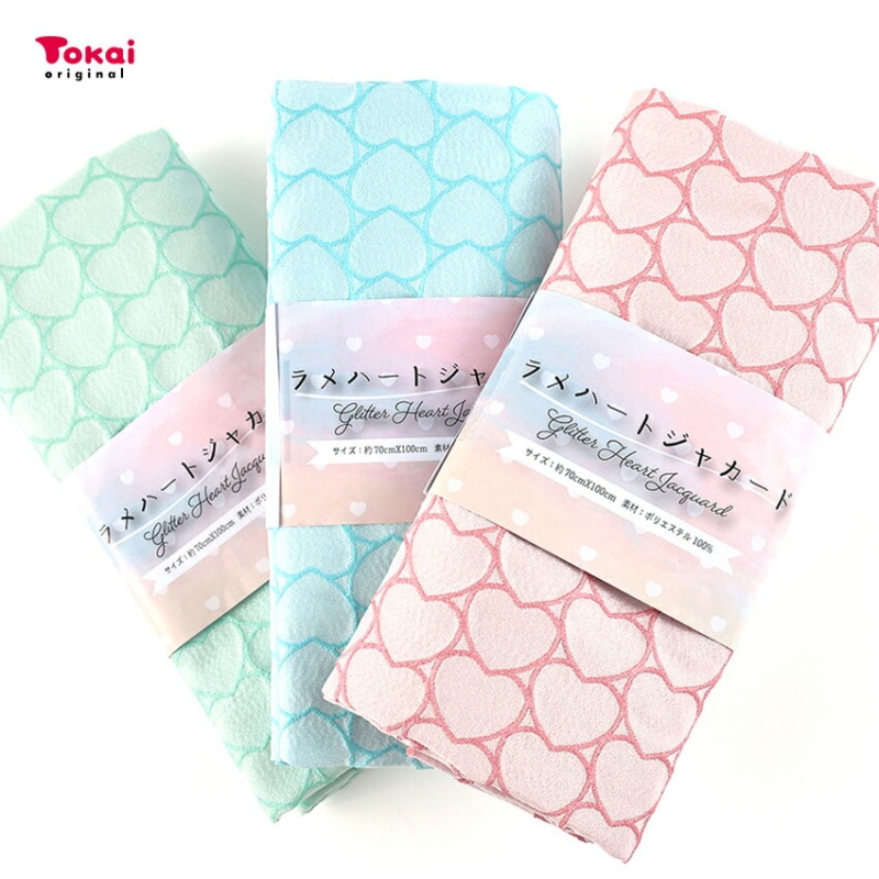 ラメハートジャガード 70cm×1m カットクロス