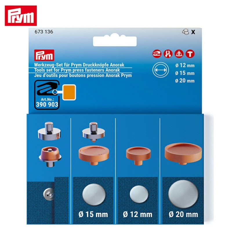Prym プリム 脱着しやすい アノラックスナップ 取付けコマ （12mm/15mm/20mm） 673136