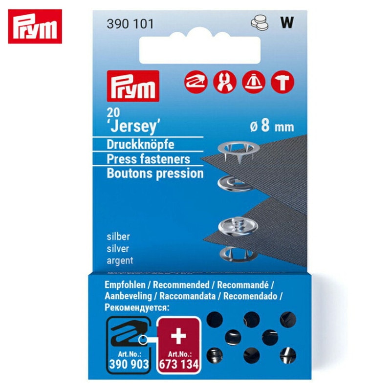 Prym プリム リングスナップ 8mm シルバー 20組 390101