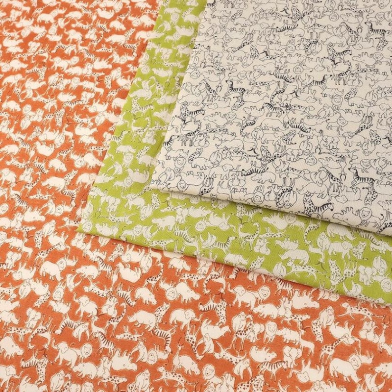 soft touch ガーゼ Animal SAFARI ダブルガーゼ 50cm単位