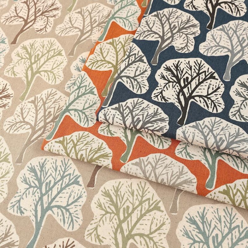 北欧の森 ツリー 綿麻キャンバス 50cm単位