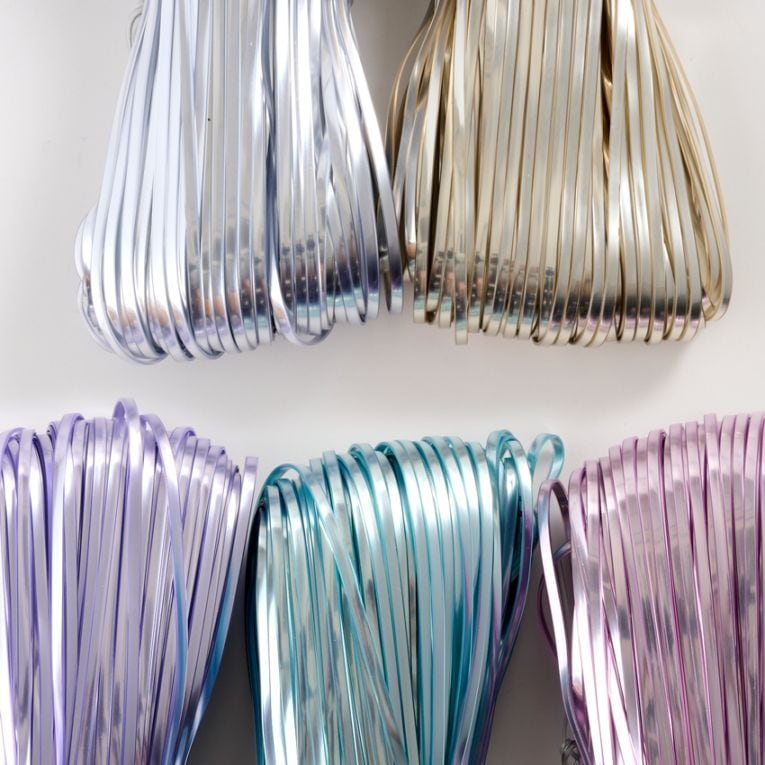 編針で編めるイロハコード(ハワイアンコード)2.5mm幅 50m入 メタリック 全5色