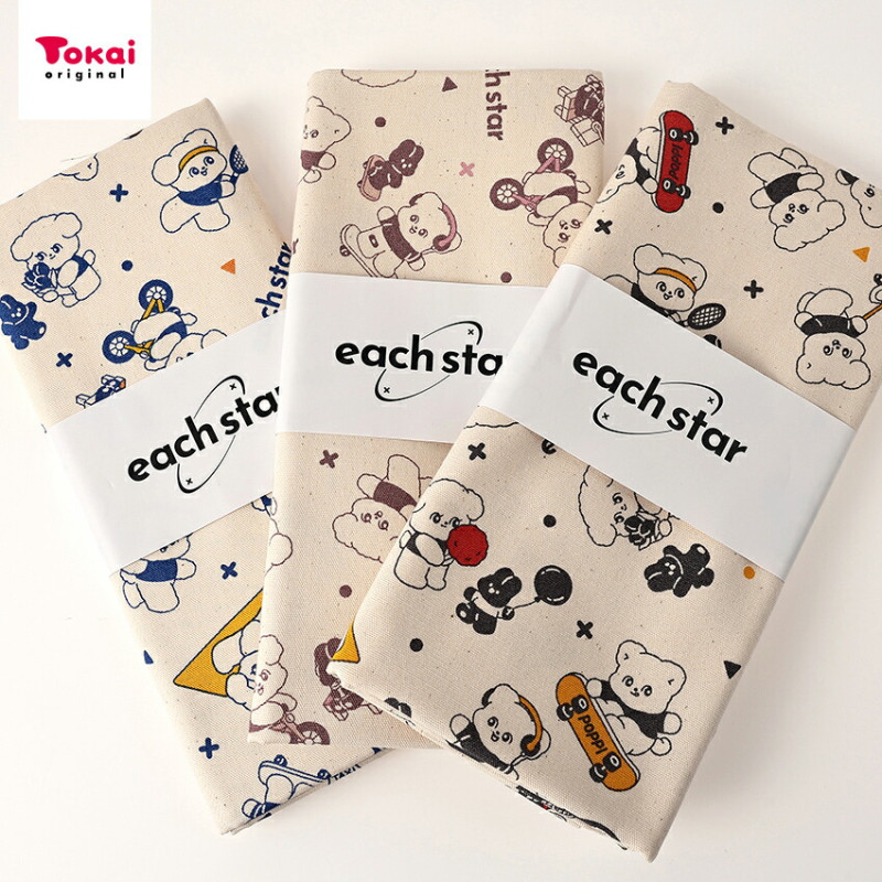 each star 外遊び柄 オックス 1m カットクロス