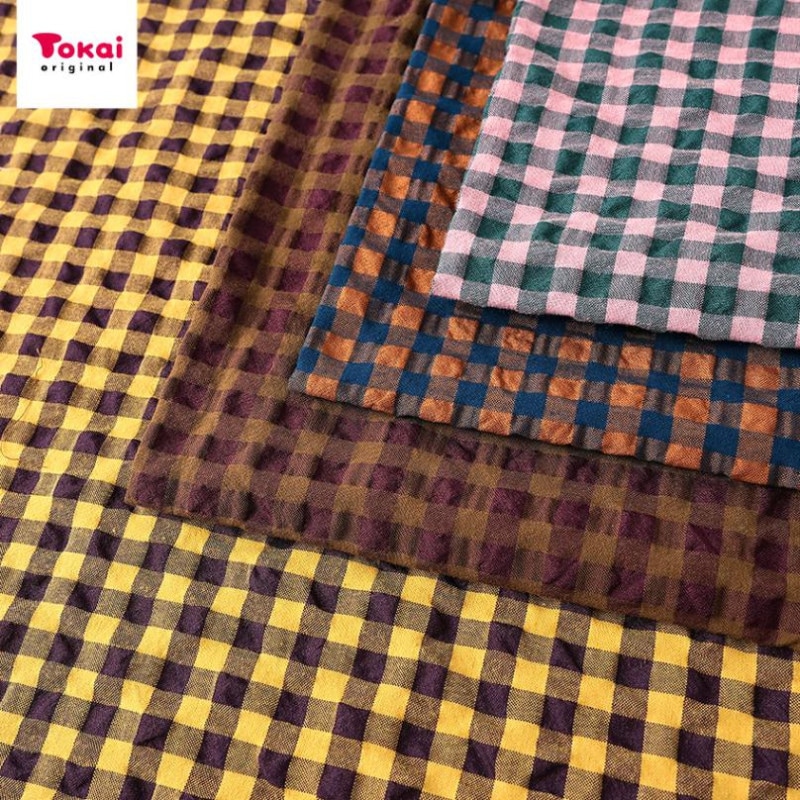 TC先染め ギンガムチェック サッカー 50cm単位