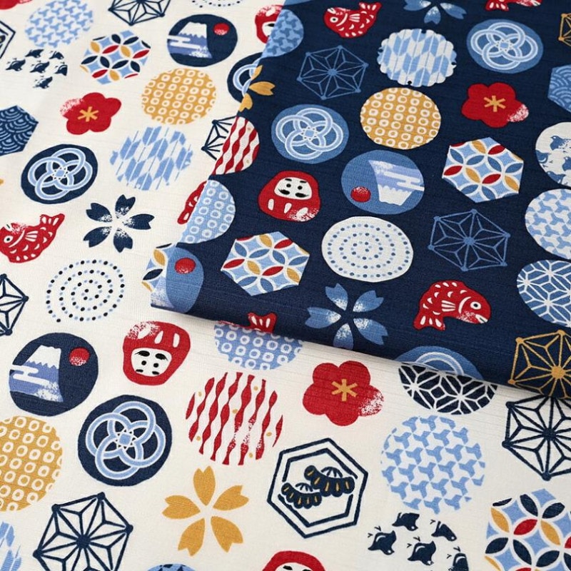 めでたい和模様 綿シャンタン 50cm単位