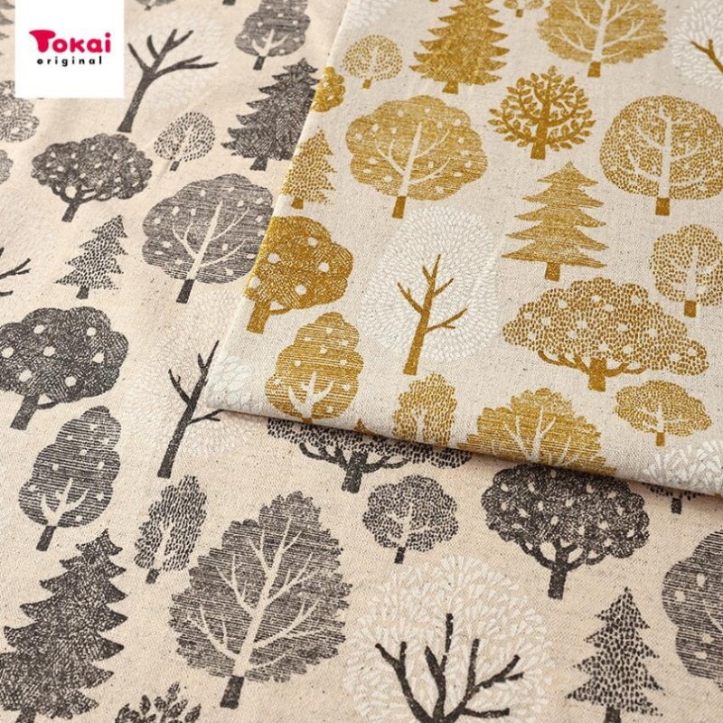 綿麻エッチングリーフ 森2 綿麻キャンバス 50cm単位