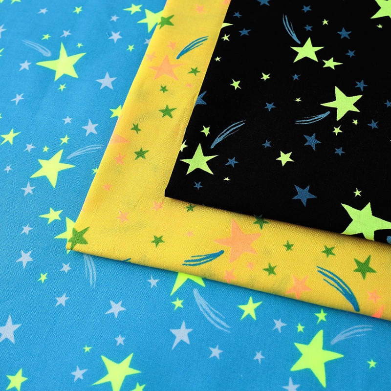 蛍光プリント POP STAR シーチング 50cm単位